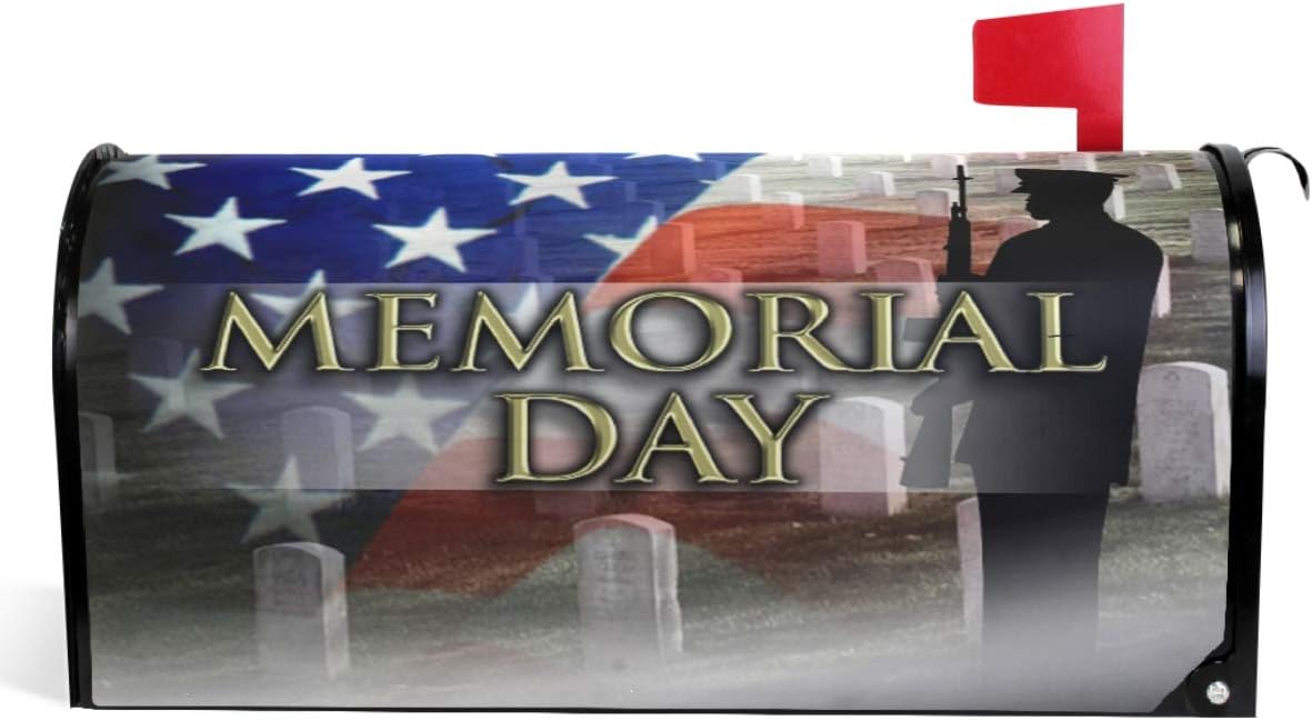 Wamika Patriotic Memorial Day Mailbox Cover Thank You American Military Soldiers Mailbox Covers Magnetic USA American Flag Mailbox Wraps Post Letter Box Cover Standard Size 18