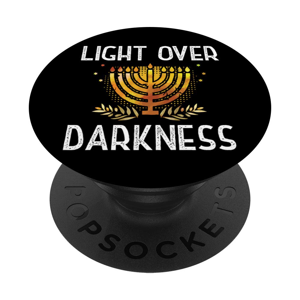 Hanukkah Chanukah 2020 - Light Over Darkness - Jewish Gift PopSockets Grip and Stand for Phones and Tablets