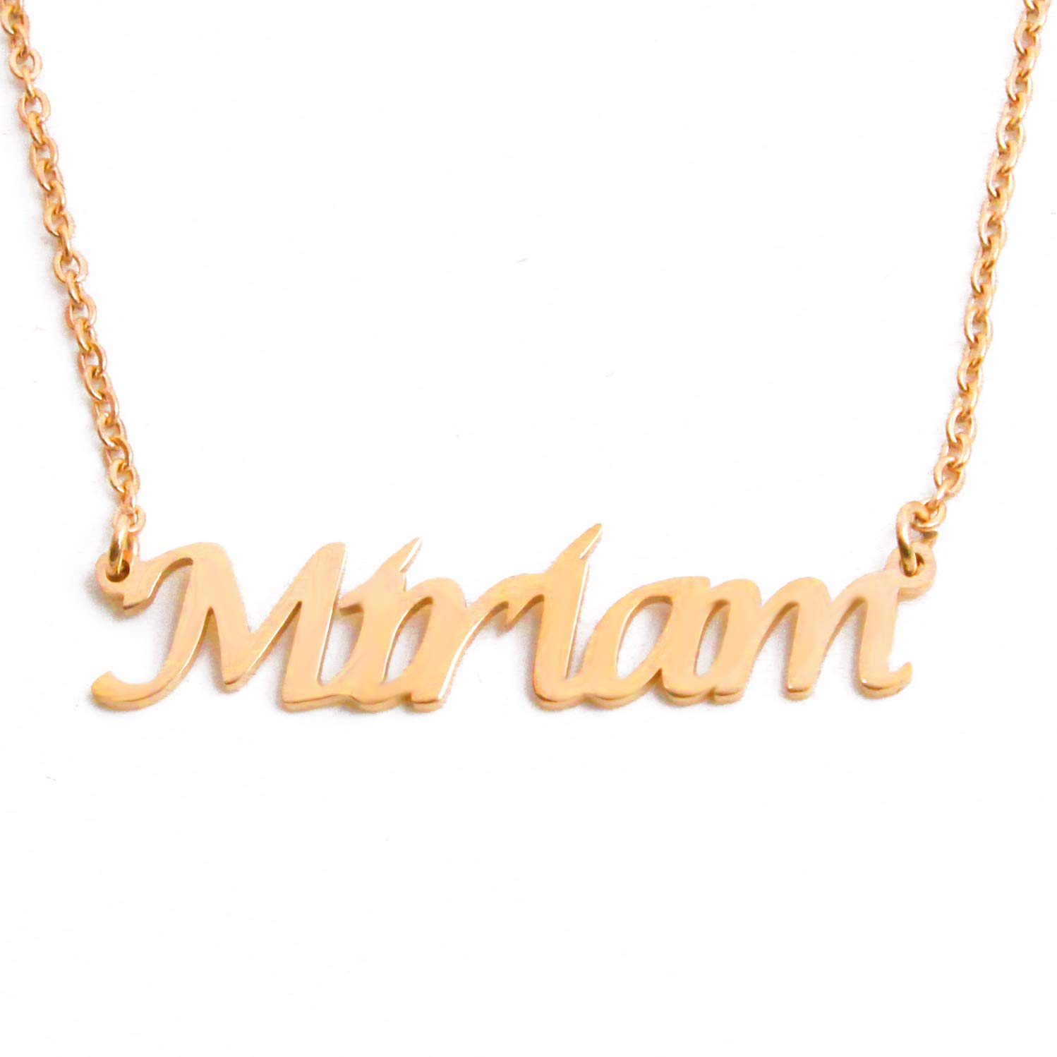 Kigu Miriam Personalised Name Necklace Adjustable Chain - 18ct Gold Plated - Incl Gift Packaging