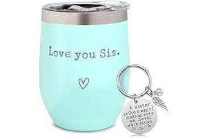 SHOW-YA Sister Gifts from Sister - I Love You Sis - Sister Gifts for Birthday - Graduation Gifts Thanksgiving Christmas Gifts for Sister - 12oz Coffee Cup(Mint)