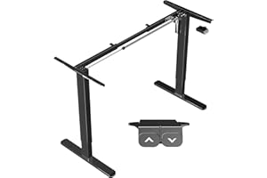 VIVO Electric Stand Up Desk Frame Workstation, Single Motor Ergonomic Standing Height Adjustable Base with Simple Controller, Black, DESK-V100EB