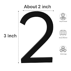 3 Inch Modern House Number, Self Adhesive Unique