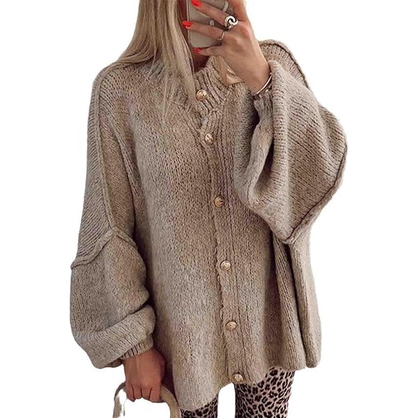 トップス GOLDEN  KNIT CARDIGAN Metallic knit effect cardigan Women's Gold Round neck long