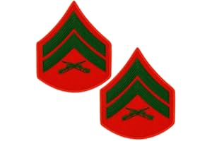 MEDALS OF AMERICA EST. 1976 Marine Corps (USMC) Chevron Green Embroidered on Red CPL E4 Male