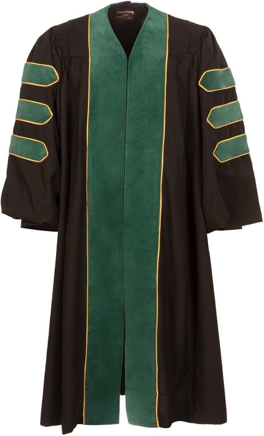 green doctoral gown