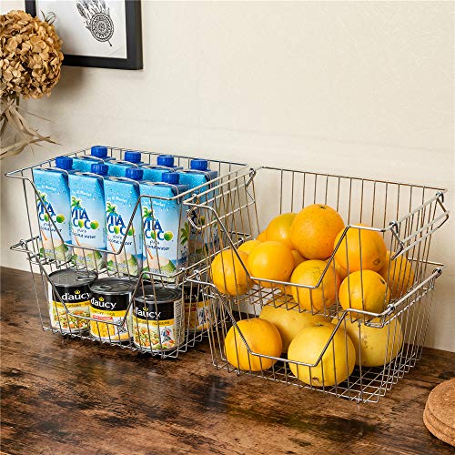 blitzlabs Stackable Wire Baskets Storage Organizing Baskets