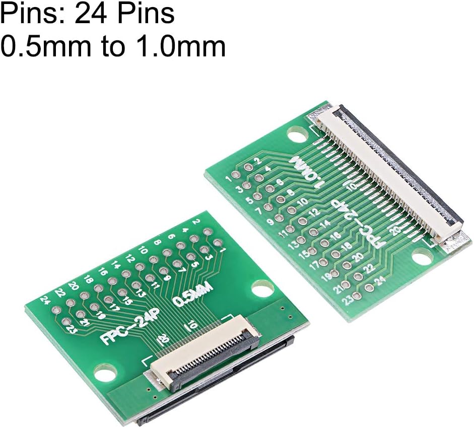 sourcing map FFC FPC 24 Pin 0.5mm 1mm Pitch to DIP 2.0mm PCB Converter Board Couple Extend Adapter, Green - Image 3