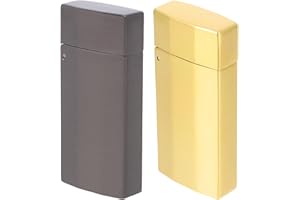 OUNONA 2Pcs Mini Lighter Holder Metal Flip Case Compatible with Bic J5 Mini, Zinc Alloy Protective Sleeve