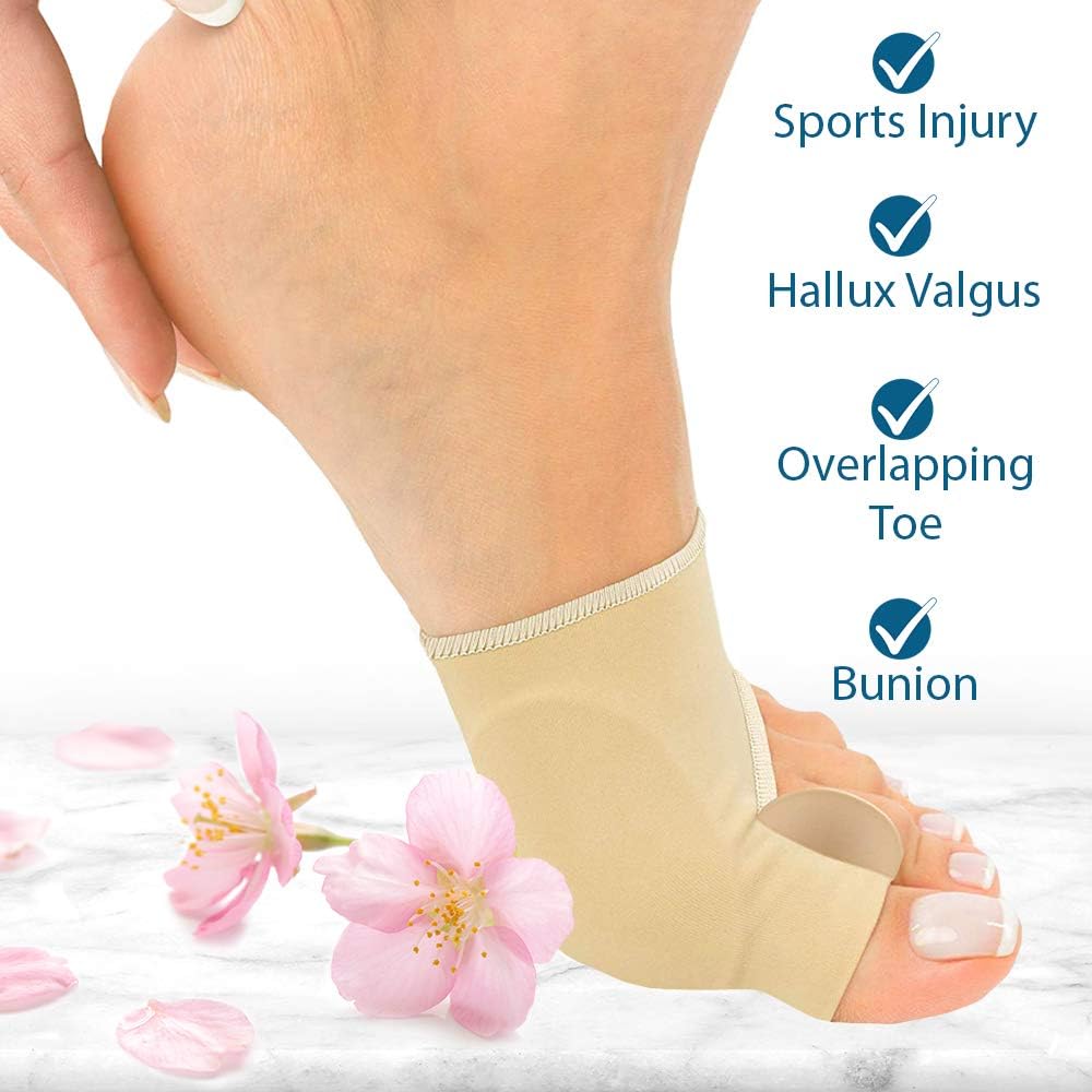 PediDoc Bunion Corrector – Bunion Relief Sleeves Bunion Pads Brace Cushions Toe Straightener with Gel Toe Separator, Spacer, Straightener and Spreader – Hallux Valgus Relief Big Toe Alignment: Health & Personal Care