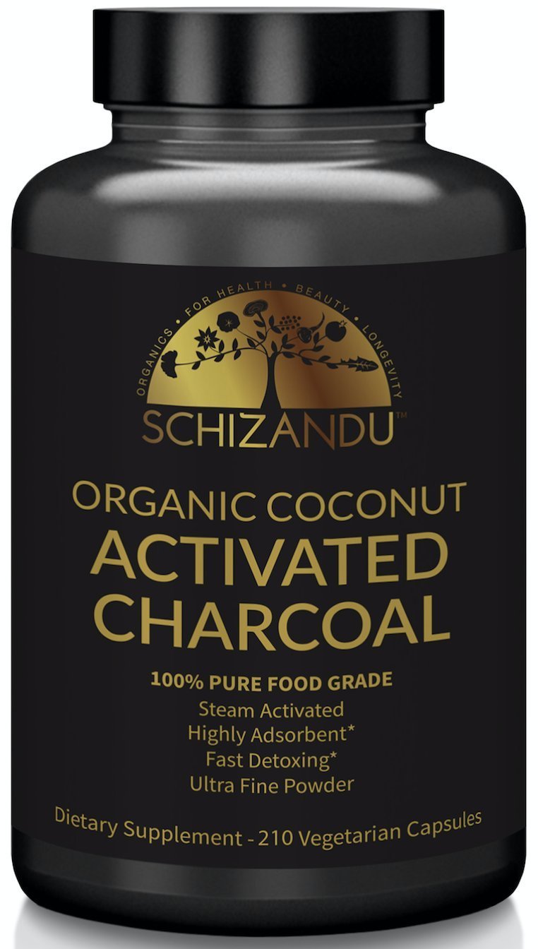 Schizandu Organics Activated Coconut Charcoal Capsules, 100 Pure Detox
