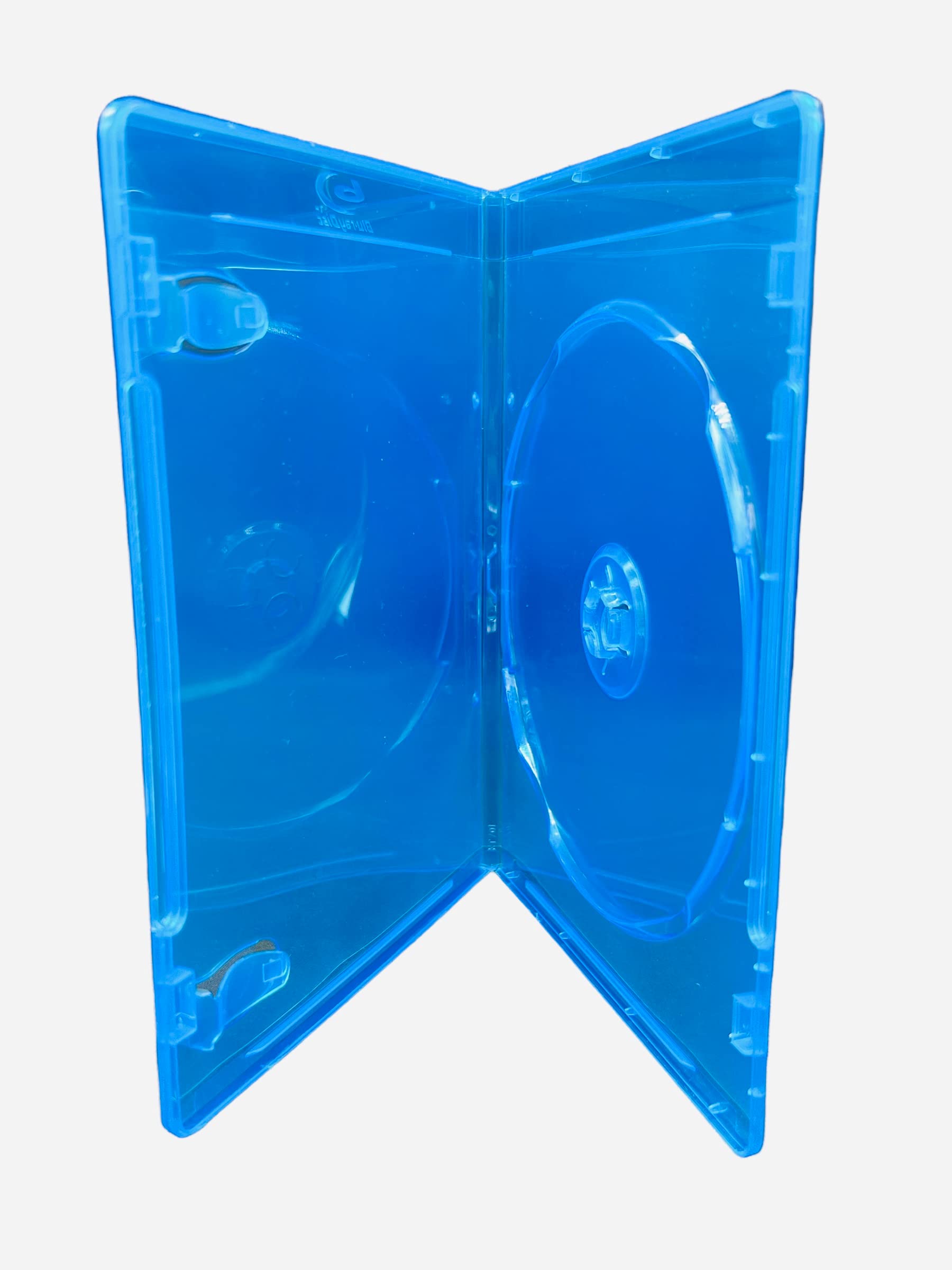 10 x Slim 6mm Single Blu-ray Disc Cases with Booklet Clips and Outer Sleeve – Holds 1 CD, DVD, or Blu-ray Disc – Pack of 10