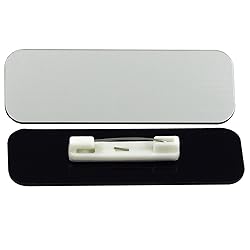 Name Tag/Badge Blanks - 25 Pack - Brushed Silver