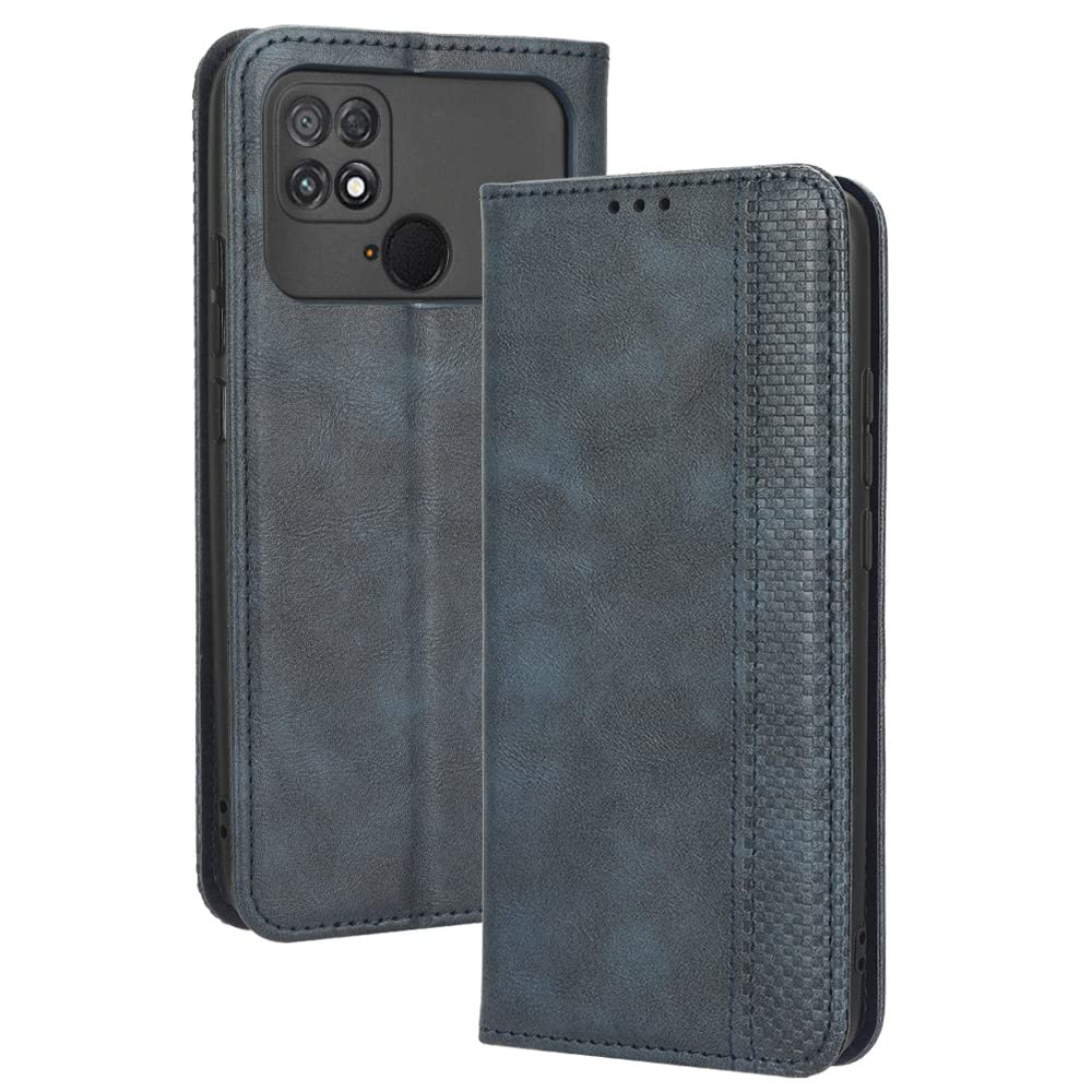 Xiaomi Poco C40 Case [Wallet Case] [Kickstand] [Card Slots] [Magnetic Flip Cover] Compatible with Xiaomi Poco C40 Smartphone(Blue)