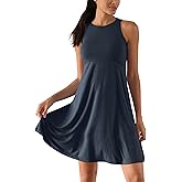 ODODOS Casual Flare Tank Dress for Women Summer Sleeveless Sundress Mini Skater Dress
