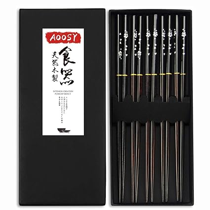 Buy Chopsticks Aoosy 5 Pairs Japanese Natural Wood Reusable Chop
