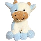 BSVOME 9 inches Cow Stuffed Animal Soft Plush Cute Cow Doll for Boys Girls (Blue Cow)