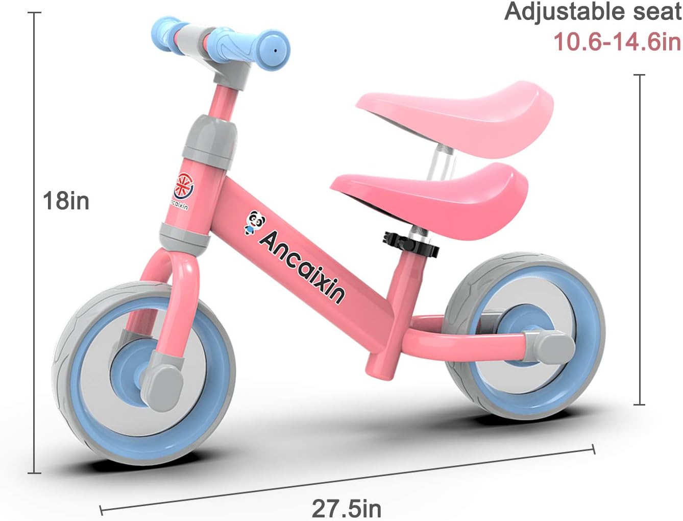 YGJT Kids Balance Bike Riding Toys for 3-6 Year Old Boys Girls Indoor Outdoor Toddler Bike Christmas Birthday Gifts (Pink): Toys & Games