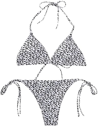 white leopard print bikini