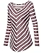 Laksmi Womens Long Sleeves Striped Chevron Print Tunic Top