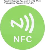 Dioche 20PCS CUID NFC Stickers Rewritable Adhesive Green 40mm for NFC Devices view 5