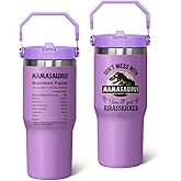 30 oz Mamasaurus Tumbler with Handle and Flip Straw, Don't Mess with Mamasaurus You'll Get Jurasskicked, Coffee Mug Water Bottle Stainless Steel Cup, Mothers Day Christmas Birthday Gift