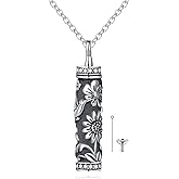 VERECICLYS925 Sterling Silver Ashes Cremation Pendant Necklace Urn for Ashes Sterling Silver Jewelry for Women V6