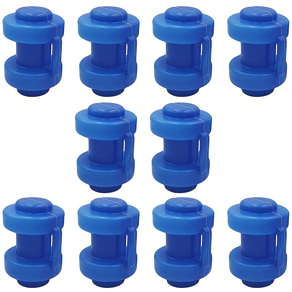 ANCLLO 10Pcs Trampoline Pole Caps - Durable Enclosure Cover for Net Hook Supply (Blue), Diameter 25mm