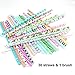 Benvo 25 Pcs Reusable Straws with Cleaning Brush Unbreakable Drinking Straws 9 Inch Long Hard Plastic Safe Straws for Yeti RTIC Mason Jar Tumbler Tervis Starbucks Colorful Pattern Design
