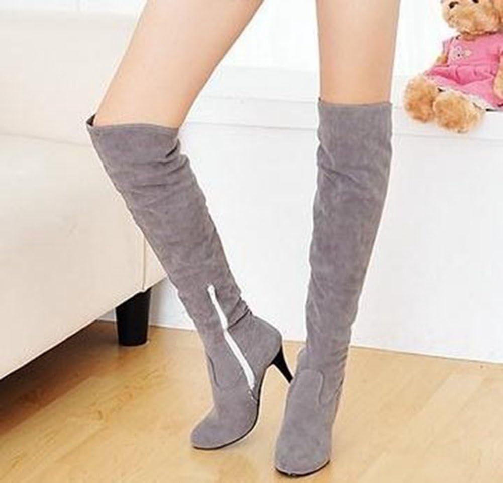 XCC Size Women high Heel Over Knee Boots Ladies Riding Fashion Long Snow Boot Warm Winter Botas Heels Footwear Shoes P