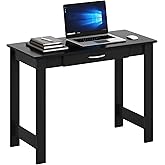FURINNO Jaya Writing Desk For Residential Use With DrawerBlack, Blackwood, Large
