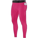 RIKUAOU Men’s Compression Pants Running Leggings Athletic Base Layer Workout Tights with Pockets for Sports Basketball