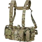 KRYDEX Tatcial Chest Rig with 5.56 Mag Pouch &amp;Pistol Magazine Pouch,GP Pouch and Radio Pouches &amp;H Harness