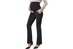 IUGA Soft Maternity Pants with Pockets Maternity Leggings for Work Pregnancy Stretchy Maternity Clothes Over The Belly