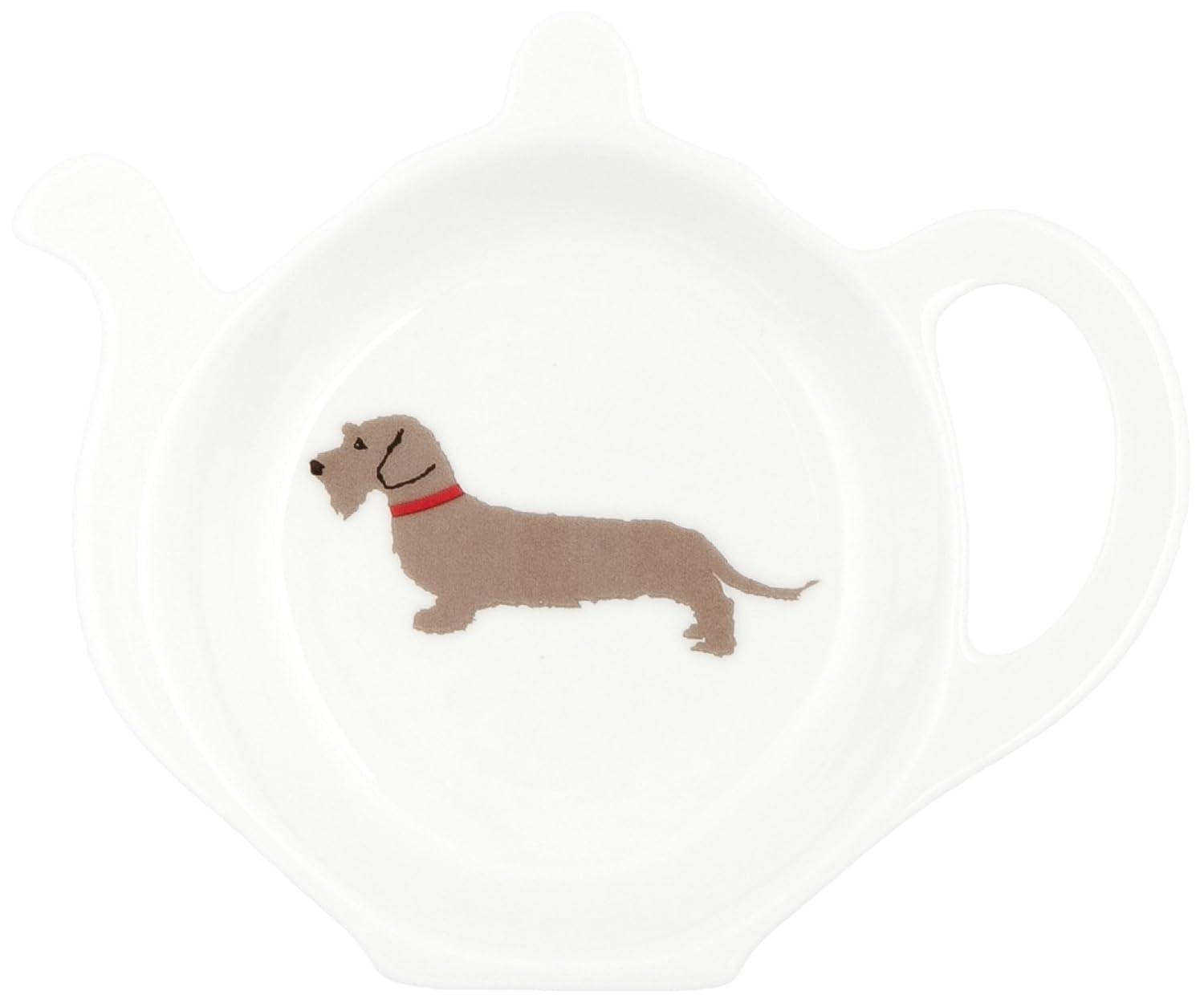 Crown Trent Fine Bone China Wire Haired Collar Dachshund Tea Tidy