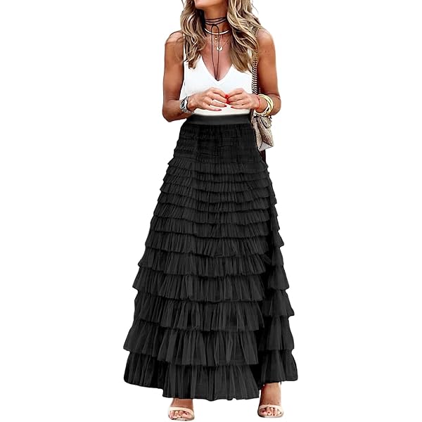 Amazon.com: Tulle Tiered Skirt for Women Elegant A Line