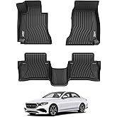 3W Floor Mats Fit for Mercedes Benz E-Class 2024 2025 2026 TPE All Weather Custom Fit Floor Liner for E300 E320 E350 E400 E550 E63, 1st&2nd Row Full Set Car Liners Black