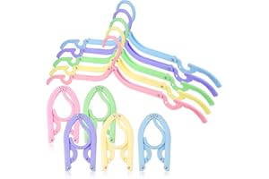 Hslife 20 Pcs Portable Colored Folding Clothes Hangers, Portable Folding Travel Hangers, Clothes Drying Rack for Travel(5 Colors)