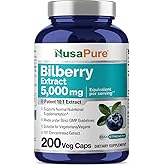 NusaPure Bilberry Extract 5,000mg 200 Vegetarian caps (Non-GMO, Vegan)