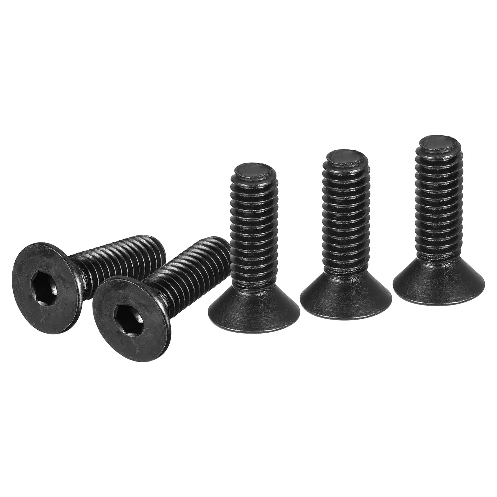 DTGN 5/16-18x1" Flat Head Socket Cap Screws, 30 Pack Hex Socket Flat Head Screws Carbon Steel Black Oxide, Full Thread, Countersunk Bolts
