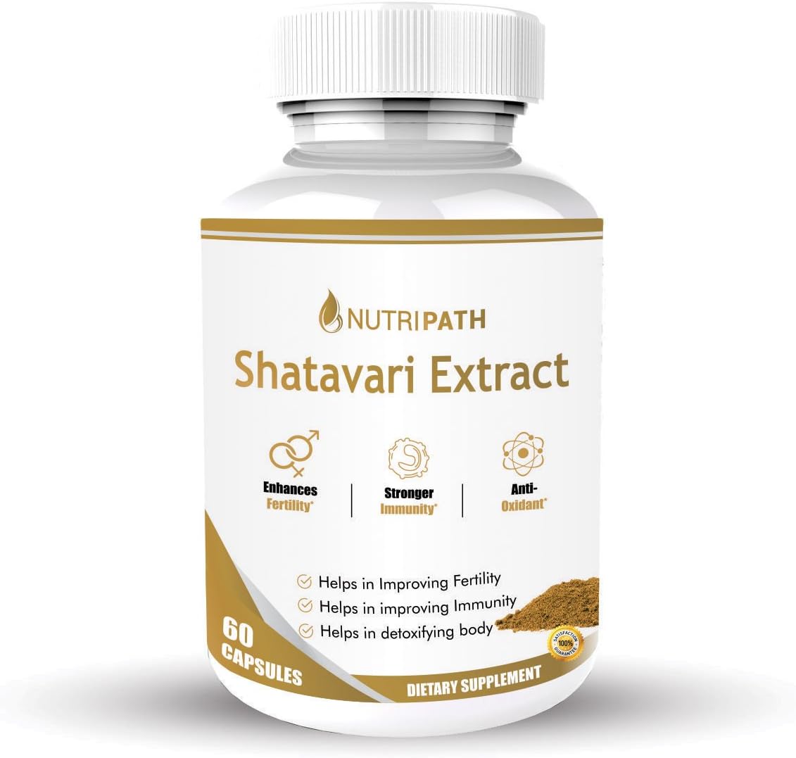 Nutripath Organic Shatavari Extract 40% Supplement - 60 Capsules