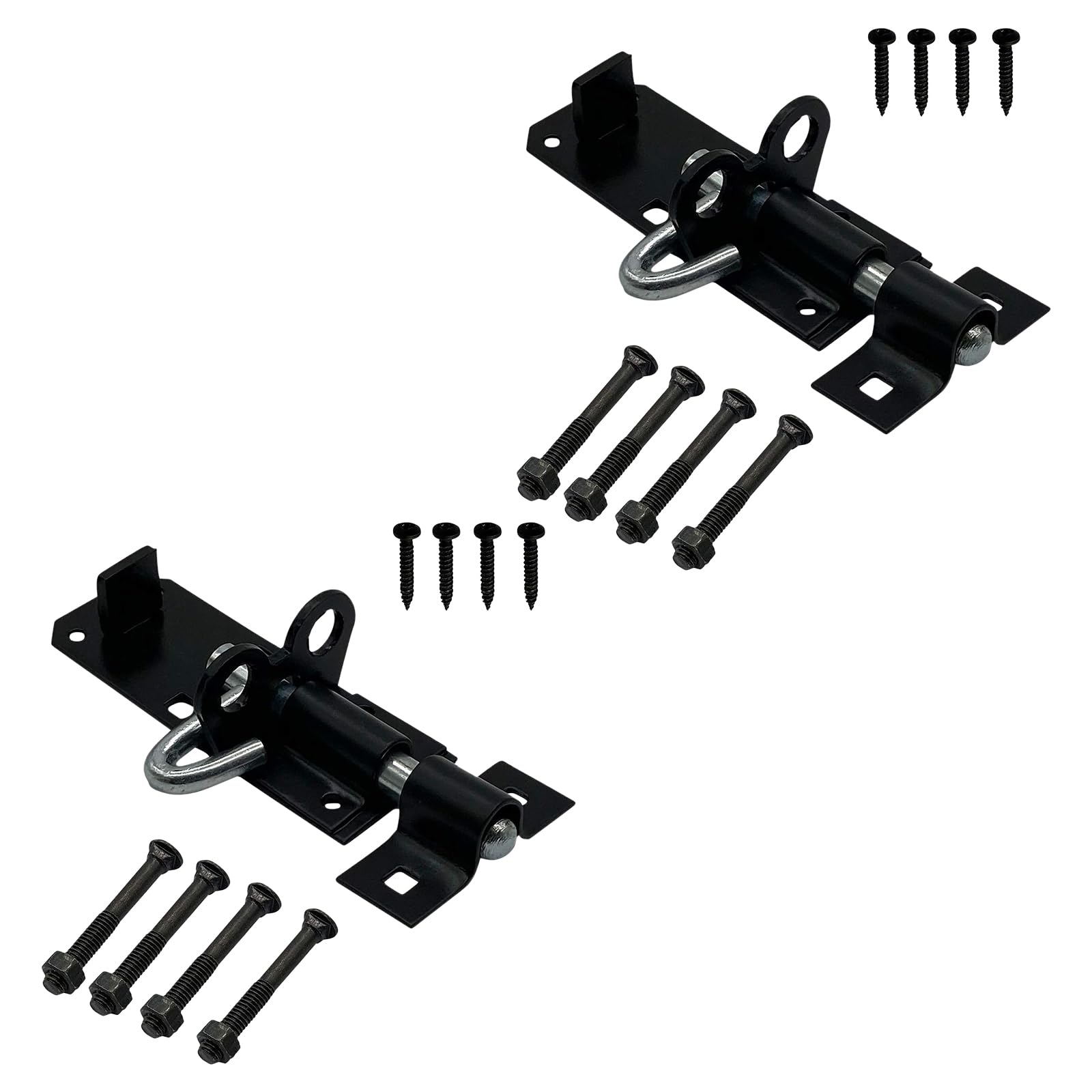 Lockable Sliding Bolt | Brenton Pad Bolt | 100mm / 4 Inch | Black Powder Coating | Pack of 2