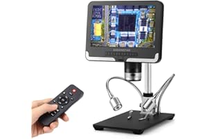 Andonstar 7 inch LCD 1080P Circuit Board Digital Microscope AD206 with 200X Magnification Zoom for Phone Repair Soldering Bla