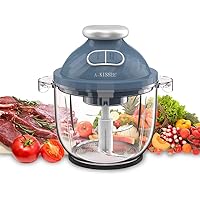Electric Food Chopper,A-KISSEE 2.3L Food Processor 300W Meat Grinder with 8-Cup Glass Bowl for Meat,Vegetables,Fruits…