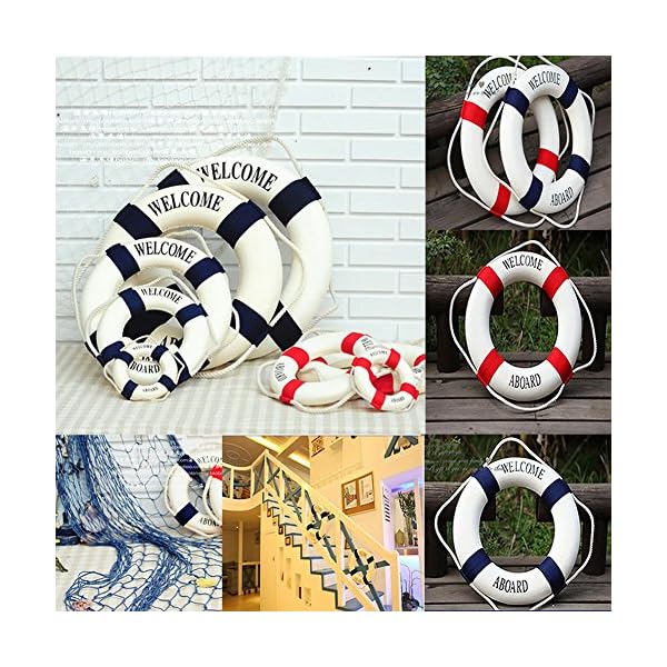 MagiDeal-Welcome-Blue-Nautical-Wall-Decor-Ship-Boat-Ring-Life-Buoy-Preserver-14cm
