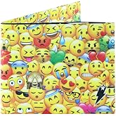 SUPERVEK Smiley Emoji Face Tyvek Paper Slim Kids Mighty Wallet for Boys Girls, Ages 4-18 Teen Emoticon Boy Wallets | Kid Toddler Cute Children Birthday Gift