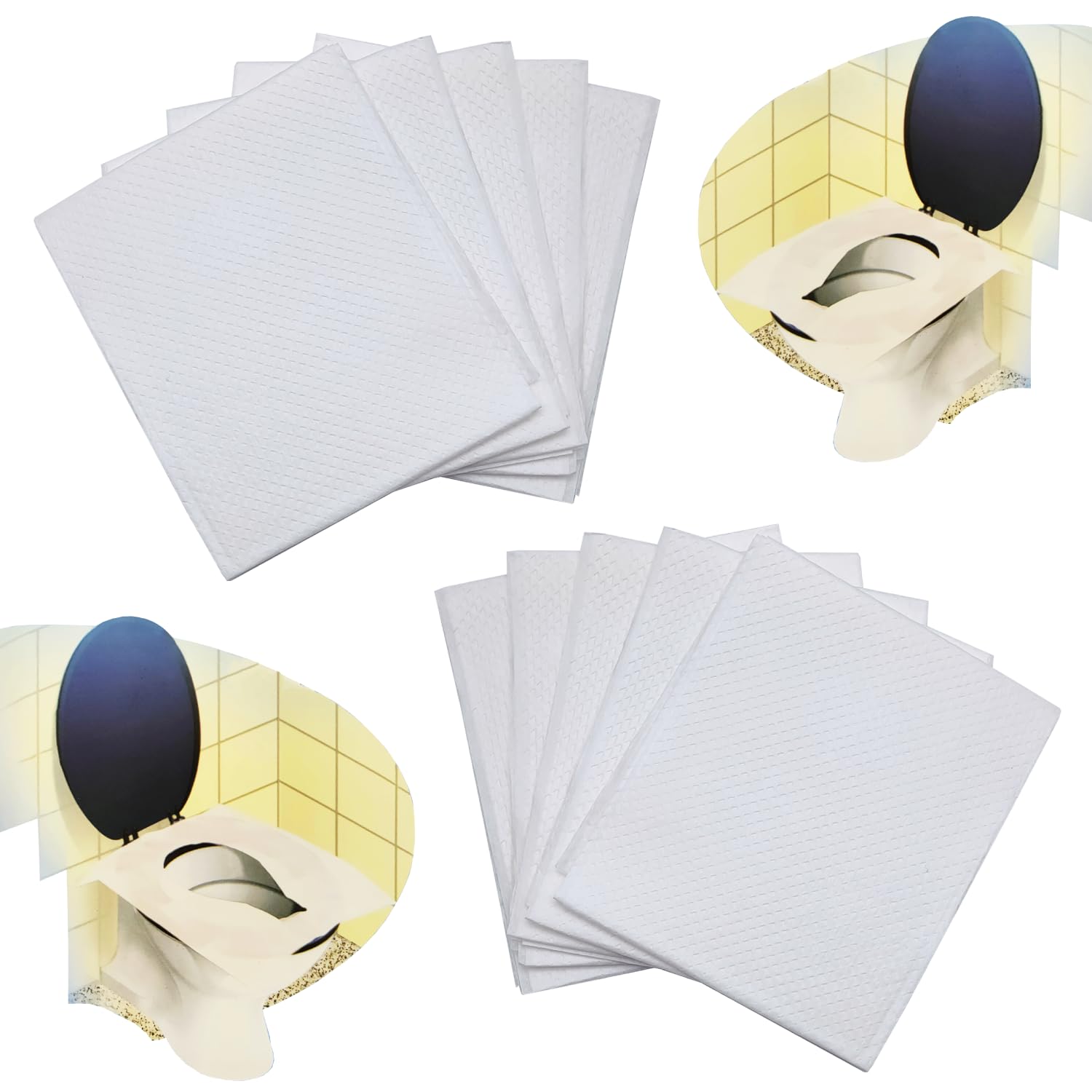Pack of 10 Disposable Toilet Seat Covers, Disposable Paper Toilet Seat Covers, Antibacterial for Children and Adults - Toilet Seat for Toilet Seat, Toilet Seat, Toilet Seat