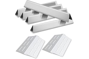 Plowo Stainless Steel Flavorizer Bars & Heat Deflector for Weber Genesis 300 Series, Weber Genesis E-310 E-320 E-330 S-310 S-320 S-330 E-310 E-320 S-310 S-320 E/S-330 EP/CEP-310 EP/CEP-320 EP/CEP-330