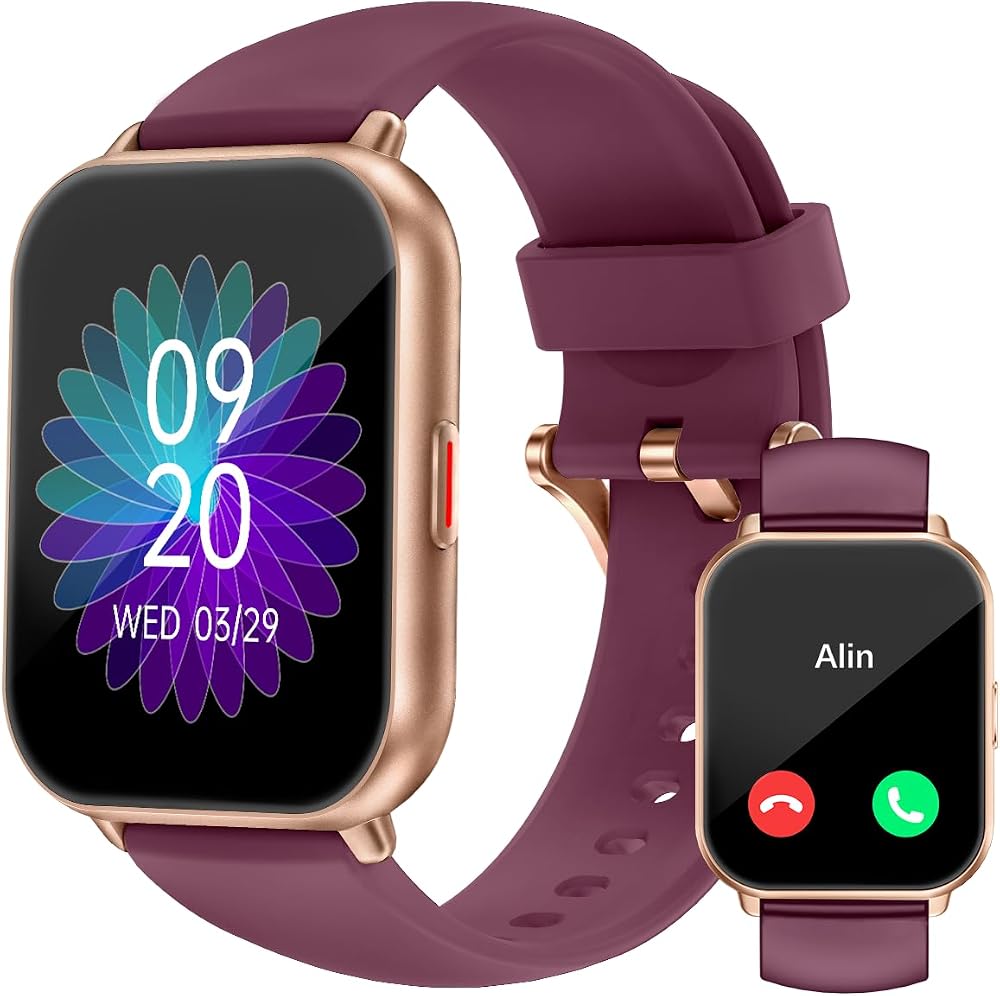 RUIMEN Smart Watch 1.85in HD Screen SpO2 HR Sleep 100+ Sport Modes IP68