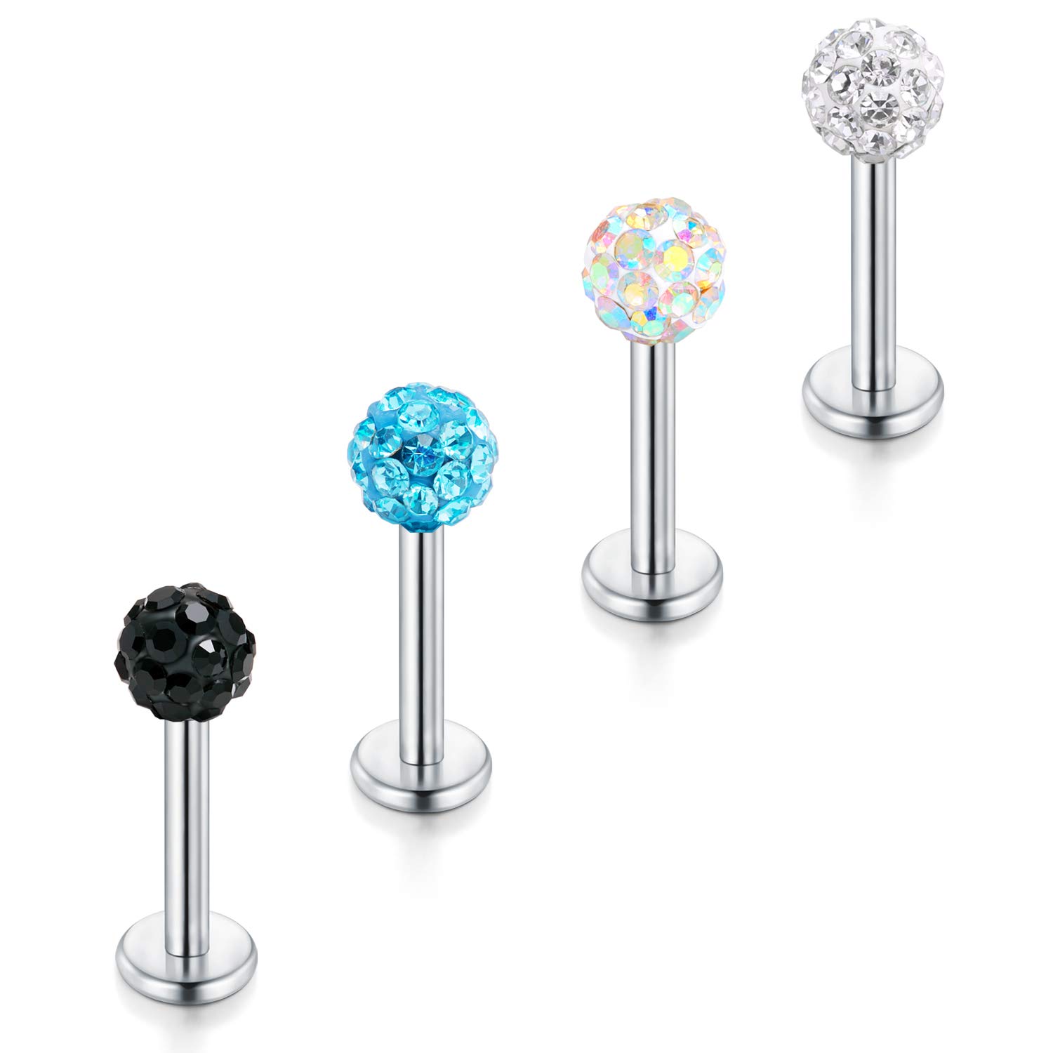 1,2mm CZ Crystal Ball Tiny Labret Lip Ring Tragus Helix Earring Stud Piercing Jewelry 6mm 8mm,Briana Williams