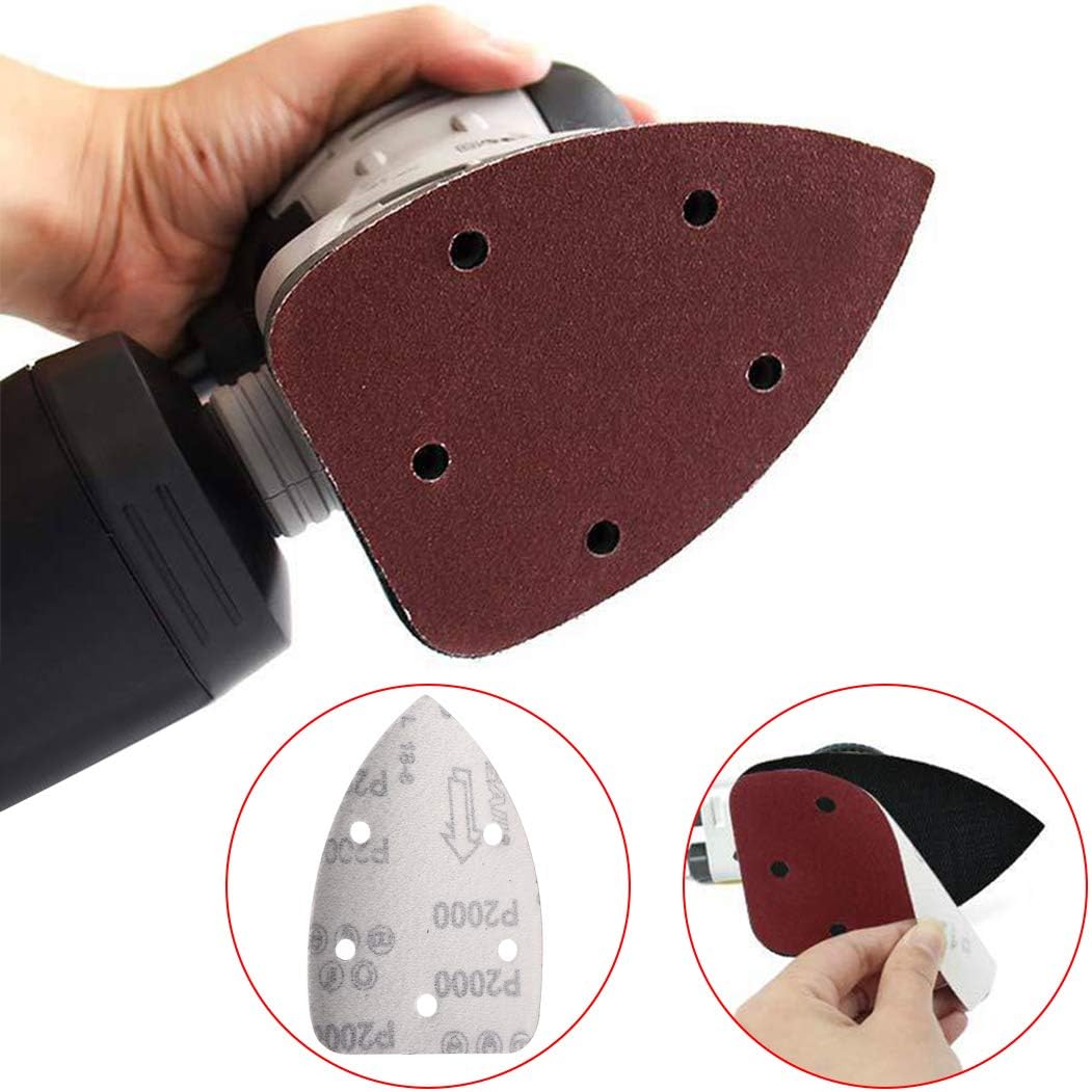 sourcing map Detail Sander Sandpaper, Triangular Sanding Paper, Hook and Loop Sanding Pads, Triangle Oscillating Multi Tool - Image 5
